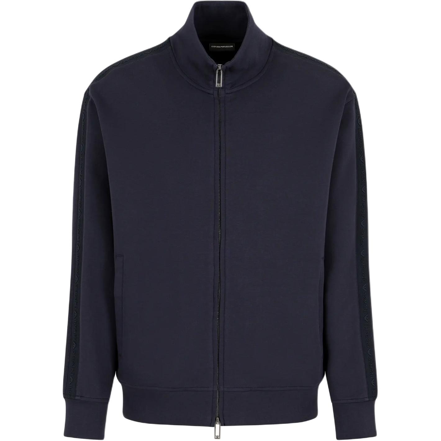 Emporio Armani  Navy Blue Logo Embroidered Long-Sleeve Jacket. 6D1MA8-1JHSZ-0920