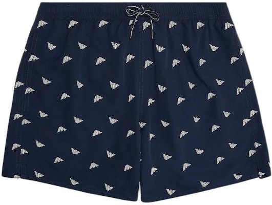 엠포리오 아르마니 네이비 블루 로고 자수 스트레이트 비치 반바지. 211740-4R434-106935 Buy 엠포리오 아르마니 네이비 블루 로고 자수 스트레이트 비치 반바지. 211740-4R434-106935