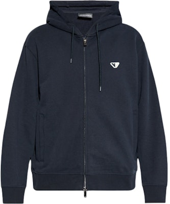 エンポリオアルマーニ ネイビーブルー ロゴ刺繍 ジップアップフーディジャケット 6D1M91-1JOXZ-0920 Order エンポリオアルマーニ ネイビーブルー ロゴ刺繍 ジップアップフーディジャケット 6D1M91-1JOXZ-0920