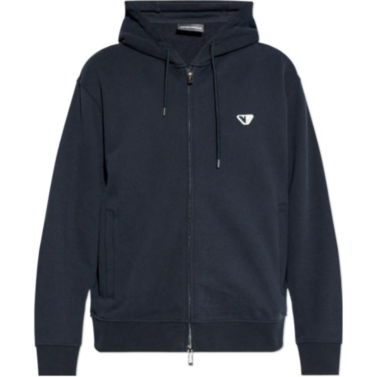 Lookbook エンポリオアルマーニ ネイビーブルー ロゴ刺繍 ジップアップフーディジャケット 6D1M91-1JOXZ-0920