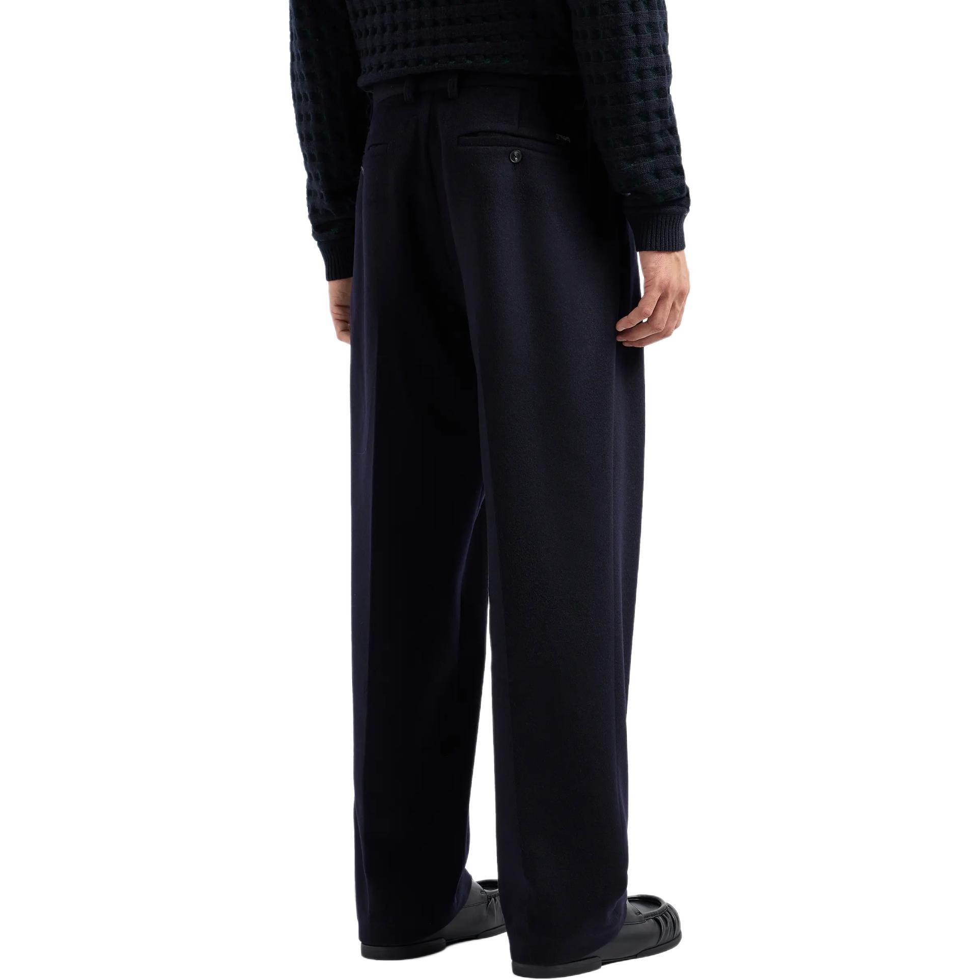 EMPORIO ARMANI  Navy Blue Mid-Rise Casual Trousers with Zip Pockets 6D1P67-1NUVZ-0920 圖 4