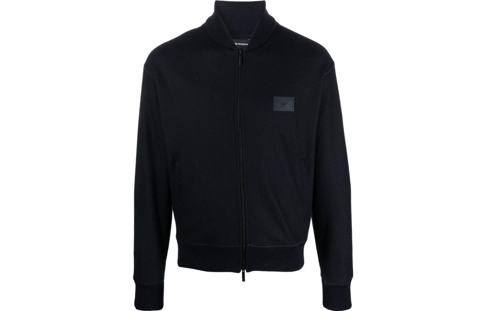 Order Emporio Armani Jaket Cetakan Biru Navy Zip Penuh 6L1B6Q-1JS4Z-0920