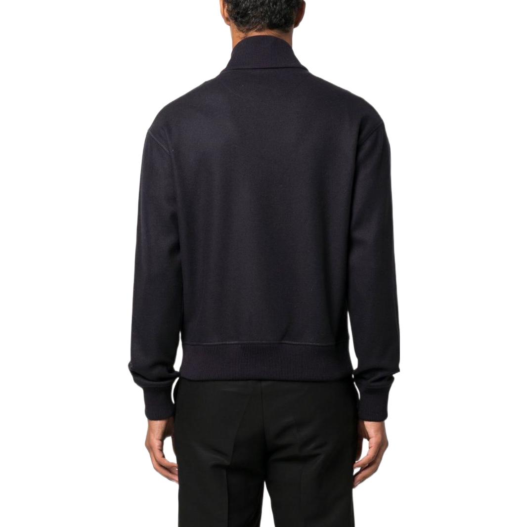 Shop Emporio Armani Jaket Cetakan Biru Navy Zip Penuh 6L1B6Q-1JS4Z-0920