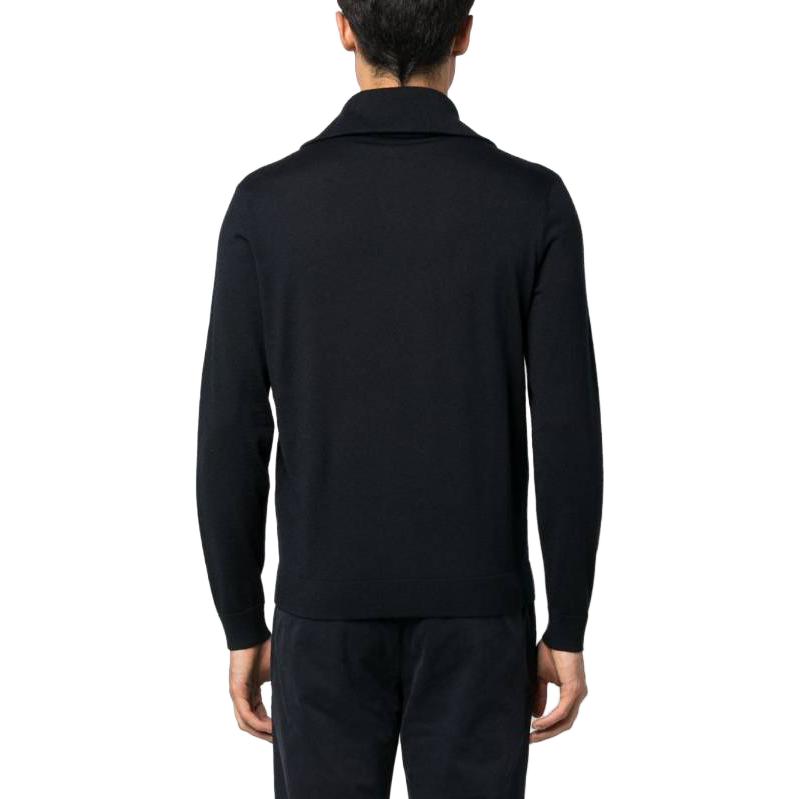 Shop EMPORIO ARMANI Sweater Rajut Navy Blue dengan Logo Bordir. 6R1MXF-1MNFZ-F904