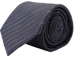 Emporio Armani Navy Blue Silk Diagonal Striped Logo Jacquard Tie 340075-2R605-47635 Emporio Armani Navy Blue Silk Diagonal Striped Logo Jacquard Tie 340075-2R605-47635