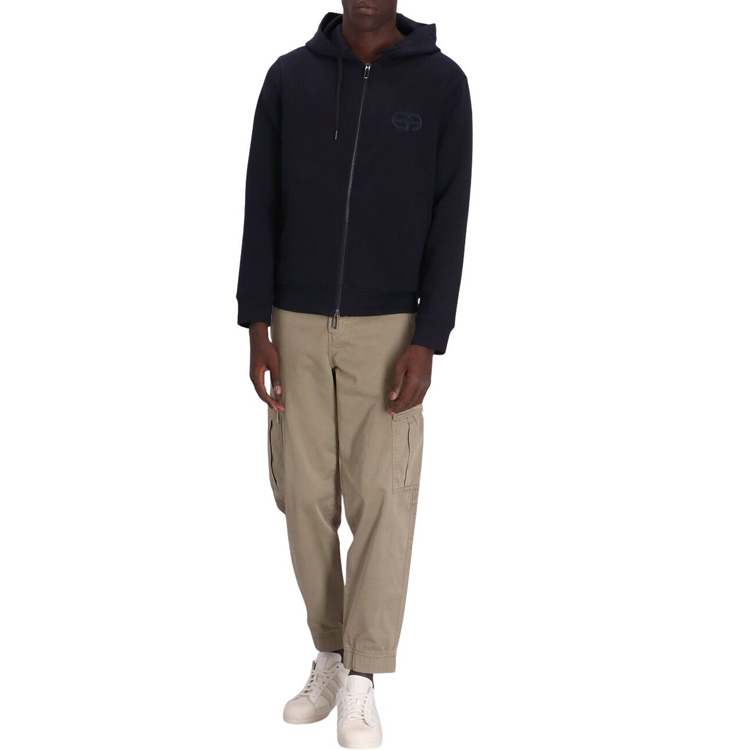 Lookbook EMPORIO ARMANI 海軍藍刺繡標誌連帽外套 SS23 8N1ML6-1JHSZ-0920