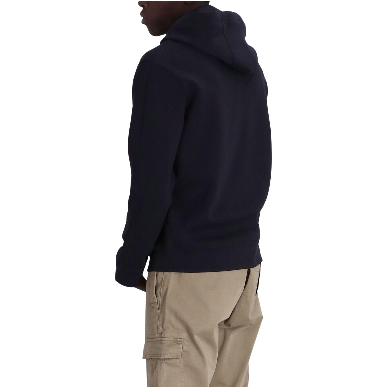 Shop EMPORIO ARMANI 海軍藍刺繡標誌連帽外套 SS23 8N1ML6-1JHSZ-0920