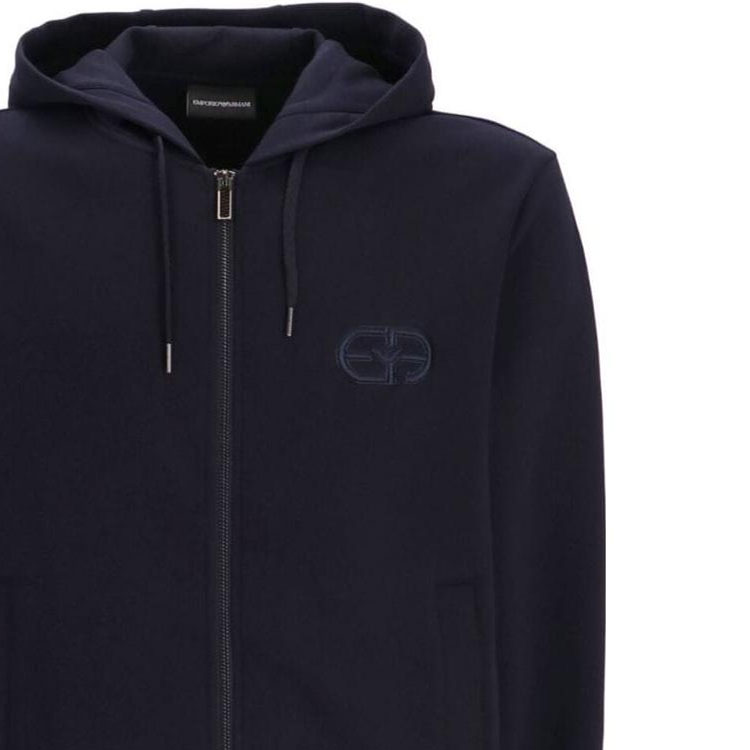 Details for EMPORIO ARMANI 海軍藍刺繡標誌連帽外套 SS23 8N1ML6-1JHSZ-0920