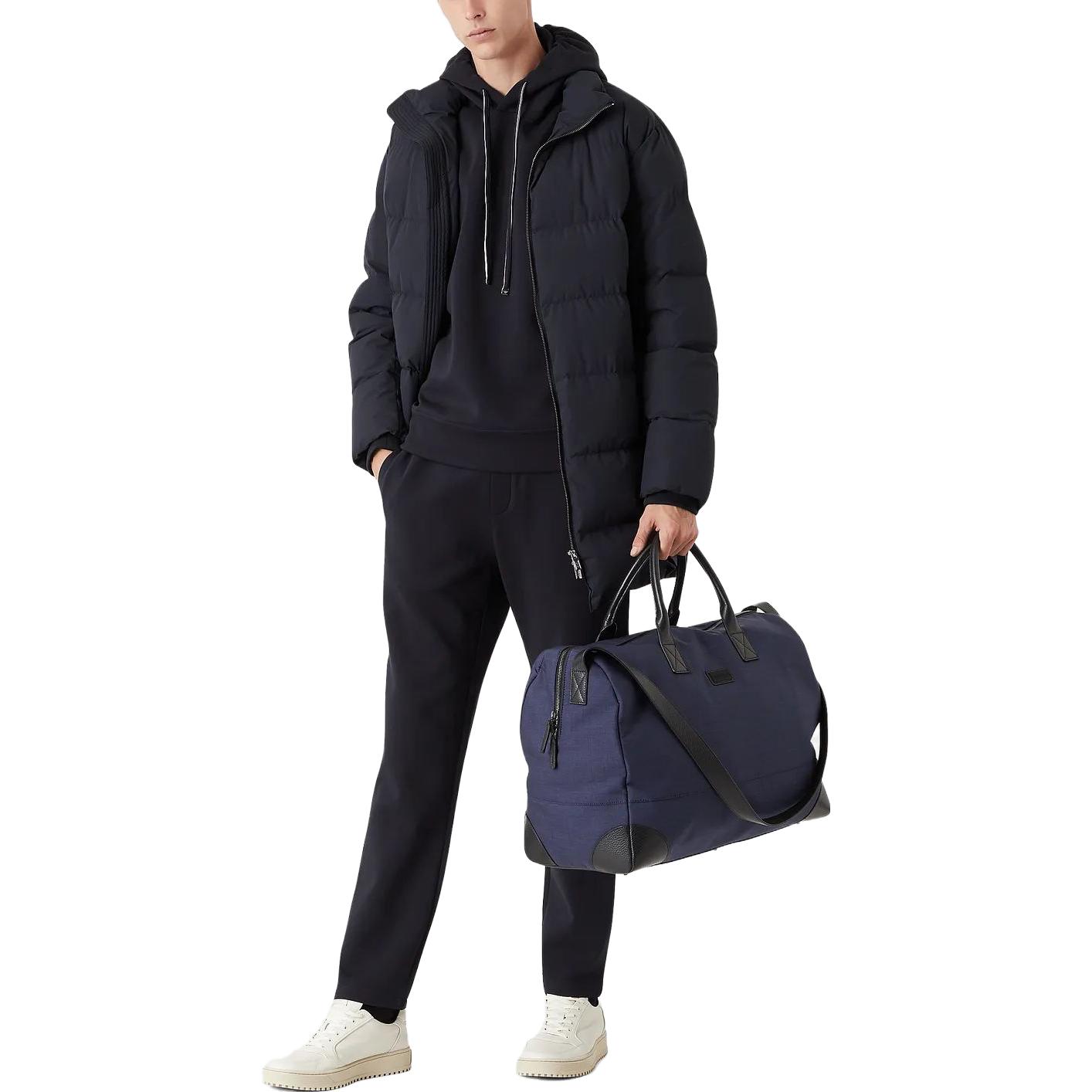 Emporio Armani  Navy Blue Solid Logo Patch Hoodie. 8N1MD01-JHSZ1-0920 圖 3