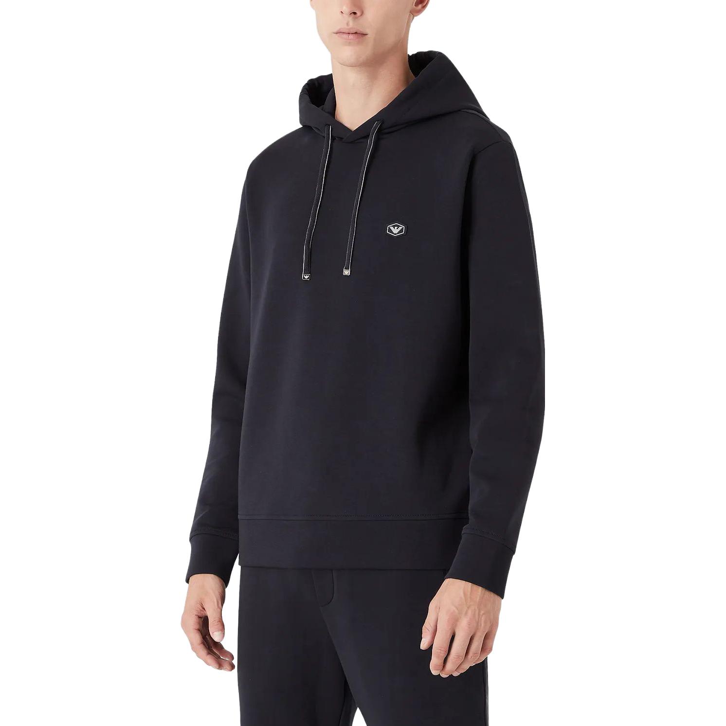Emporio Armani  Navy Blue Solid Logo Patch Hoodie. 8N1MD01-JHSZ1-0920 圖 4