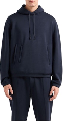 Emporio Armani Navy Blue Solid Logo Patch Pullover Sweatshirt. EM000314-AF101031-UB118 Lookbook Emporio Armani Navy Blue Solid Logo Patch Pullover Sweatshirt. EM000314-AF101031-UB118