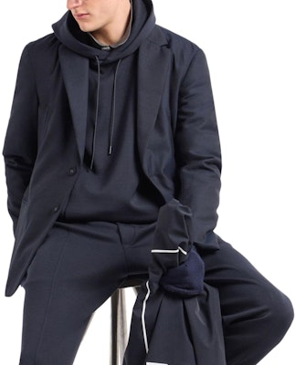 Emporio Armani Navy Blue Solid Logo Patch Pullover Sweatshirt. EM000314-AF101031-UB118 Purchase Emporio Armani Navy Blue Solid Logo Patch Pullover Sweatshirt. EM000314-AF101031-UB118