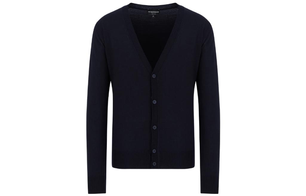 Emporio Armani  Navy Blue V-Neck Button-Up Knit Cardigan FW22. 8N1E211-M67Z1-0922