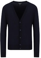 Emporio Armani Navy Blue V-Neck Button-Up Knit Cardigan FW22. 8N1E211-M67Z1-0922 Emporio Armani Navy Blue V-Neck Button-Up Knit Cardigan FW22. 8N1E211-M67Z1-0922