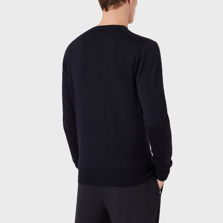 Purchase Emporio Armani 海军蓝V领钮扣针织开衫 FW22 8N1E211-M67Z1-0922