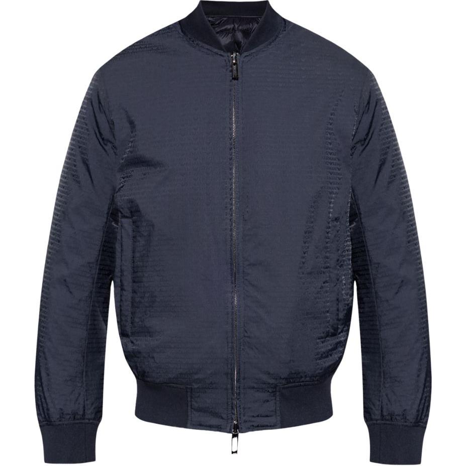 EMPORIO ARMANI  Navy Blue Zip-Up Long Sleeve Jacket SS25 EM001285-AF15384-UB118