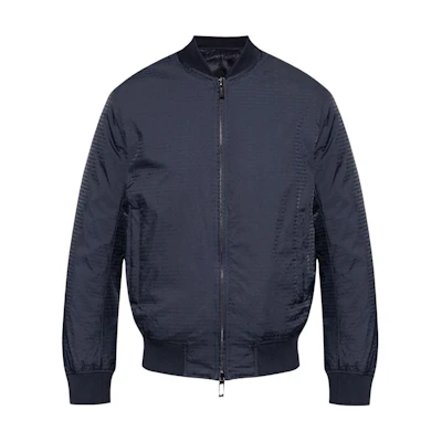 EMPORIO ARMANI Navy Blue Zip-Up Long Sleeve Jacket SS25 EM001285-AF15384-UB118