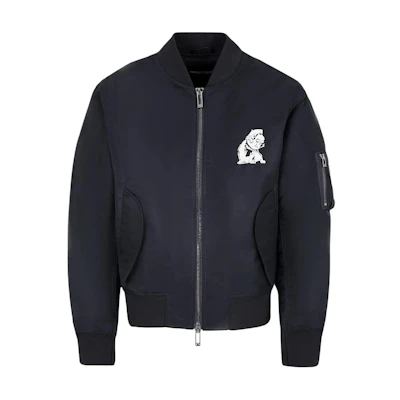 EMPORIO ARMANI Navy Embroidered Animal Design Zip Jacket. 6D1B62-1NJWZ-10920