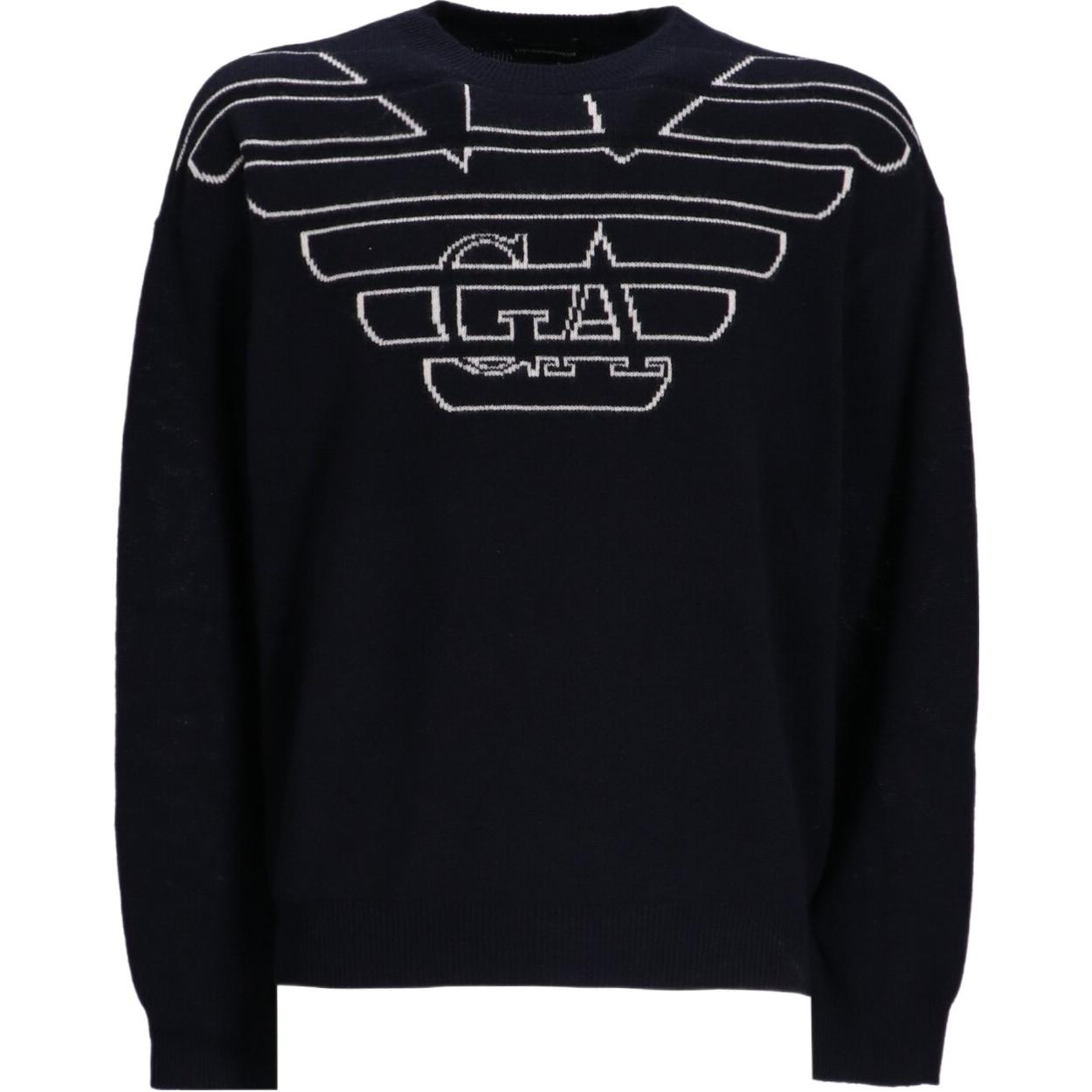 EMPORIO ARMANI  Navy Logo Intarsia Crewneck Sweater Long Sleeve. 3D1MXB-1MPCZ-F908 圖 2