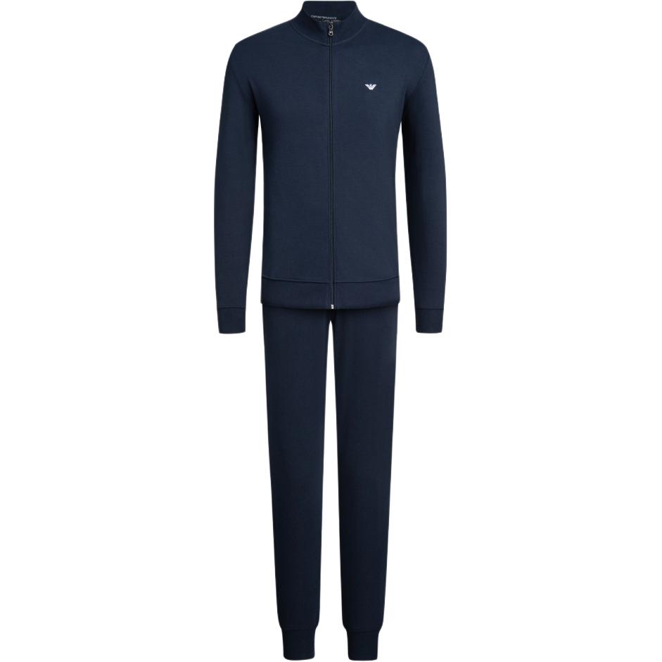 Emporio Armani  Navy Logo Print Track Suit Set with High Collar & Joggers. 112103-CS590-00135
