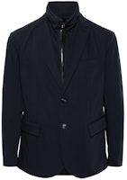 Emporio Armani Navy Slim-Fit Single-Breasted Blazer SS24. EM000046-AF10061-UB118 Emporio Armani Navy Slim-Fit Single-Breasted Blazer SS24. EM000046-AF10061-UB118