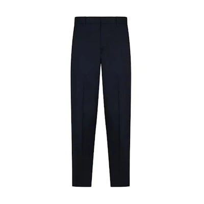 EMPORIO ARMANI Navy Solid Slim Fit Belted Zipper Casual Pants. 3D1PE1-1NQTZ-0920