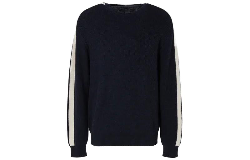 Buy Emporio Armani  Navy Striped Knit Long Sleeve Sweater. 6R1MXC1-MNCZ1-0920