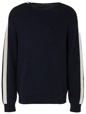 Emporio Armani Navy Striped Knit Long Sleeve Sweater. 6R1MXC1-MNCZ1-0920 Buy Emporio Armani Navy Striped Knit Long Sleeve Sweater. 6R1MXC1-MNCZ1-0920