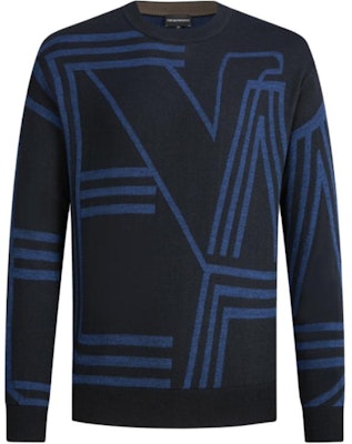 エンポリオ・アルマーニ ネイビー スリムフィット ストライプ 長袖クルーネックセーター 6R1MXK-1MNKZ-F957 Buy エンポリオ・アルマーニ ネイビー スリムフィット ストライプ 長袖クルーネックセーター 6R1MXK-1MNKZ-F957