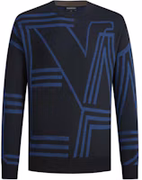 Order Emporio Armani 海軍藍條紋修身長袖圓領毛衣 6R1MXK-1MNKZ-F957