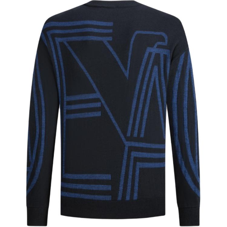 Lookbook エンポリオ・アルマーニ ネイビー スリムフィット ストライプ 長袖クルーネックセーター 6R1MXK-1MNKZ-F957