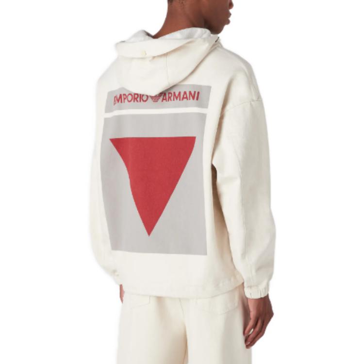 EMPORIO ARMANI  Off-White Solid Loose Hoodie Sweater. 3R1BR21-K04Z1-0133 圖 4