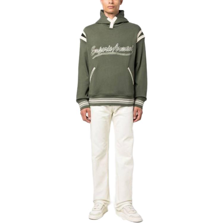 Lookbook Emporio Armani 橄欖綠連帽印花標誌長袖上衣 6R1MG1-1JWPZ-0645