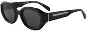 Buy Emporio Armani Cermin Mata Oval Hitam dengan Pemegang Berhuruf EA4230U.L501787.L501787.L