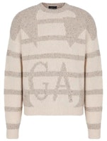 Emporio Armani Oversized Eagle Intarsia Mixed Knit Sweater. 6R1MXR-1MMCZ-1F1F7 Emporio Armani Oversized Eagle Intarsia Mixed Knit Sweater. 6R1MXR-1MMCZ-1F1F7