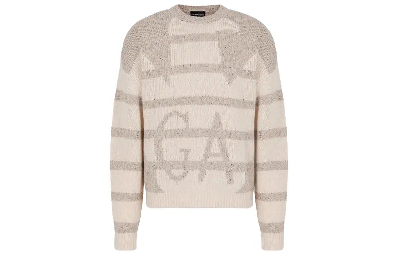 Order Emporio Armani 寬版老鷹圖紋拼接針織毛衣 6R1MXR-1MMCZ-1F1F7