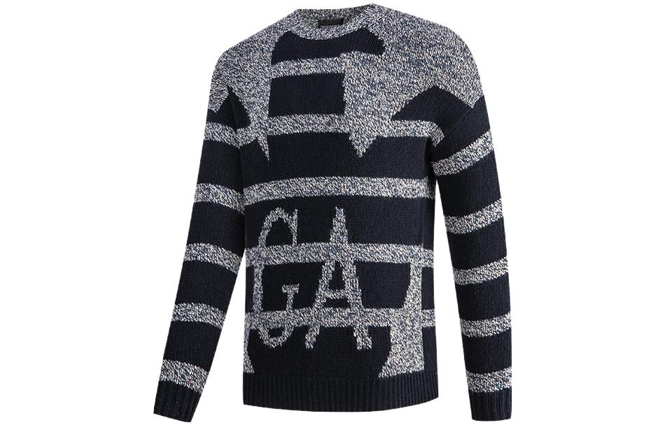 Purchase Emporio Armani 寬版老鷹圖紋拼接針織毛衣 6R1MXR-1MMCZ-1F1F7