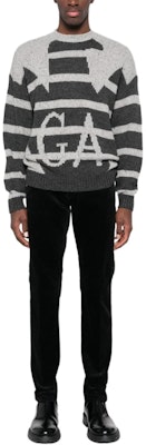 Emporio Armani 寬版老鷹圖紋拼接針織毛衣 6R1MXR-1MMCZ-1F1F7 2