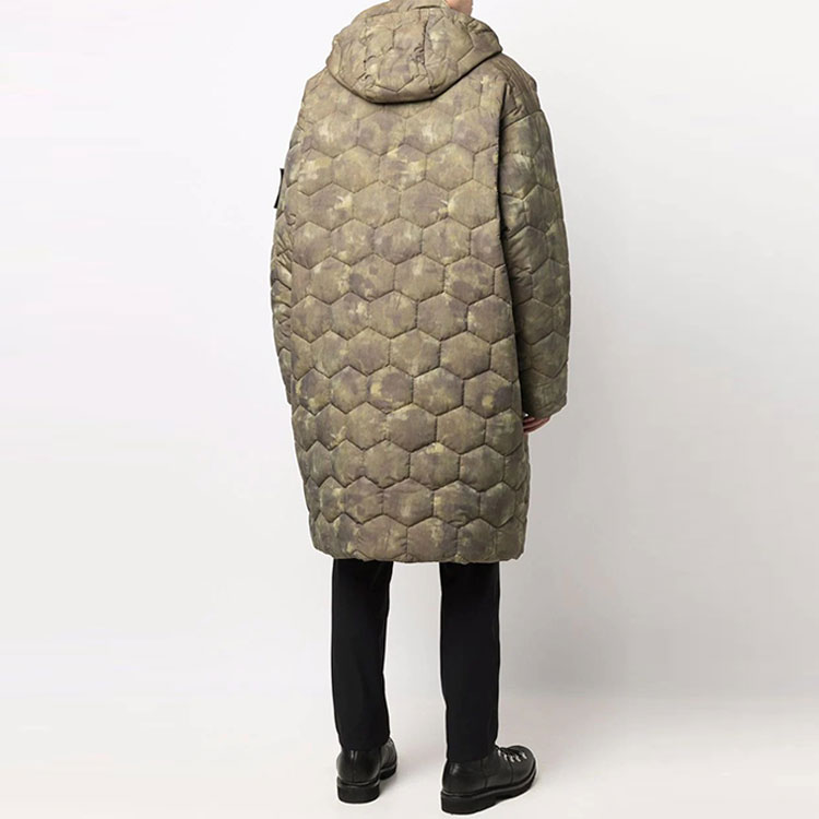 Shop エンポリオアルマーニ パデッドフーデッドコート アーミーグリーン 6K1LA5-1N3HZ-F535