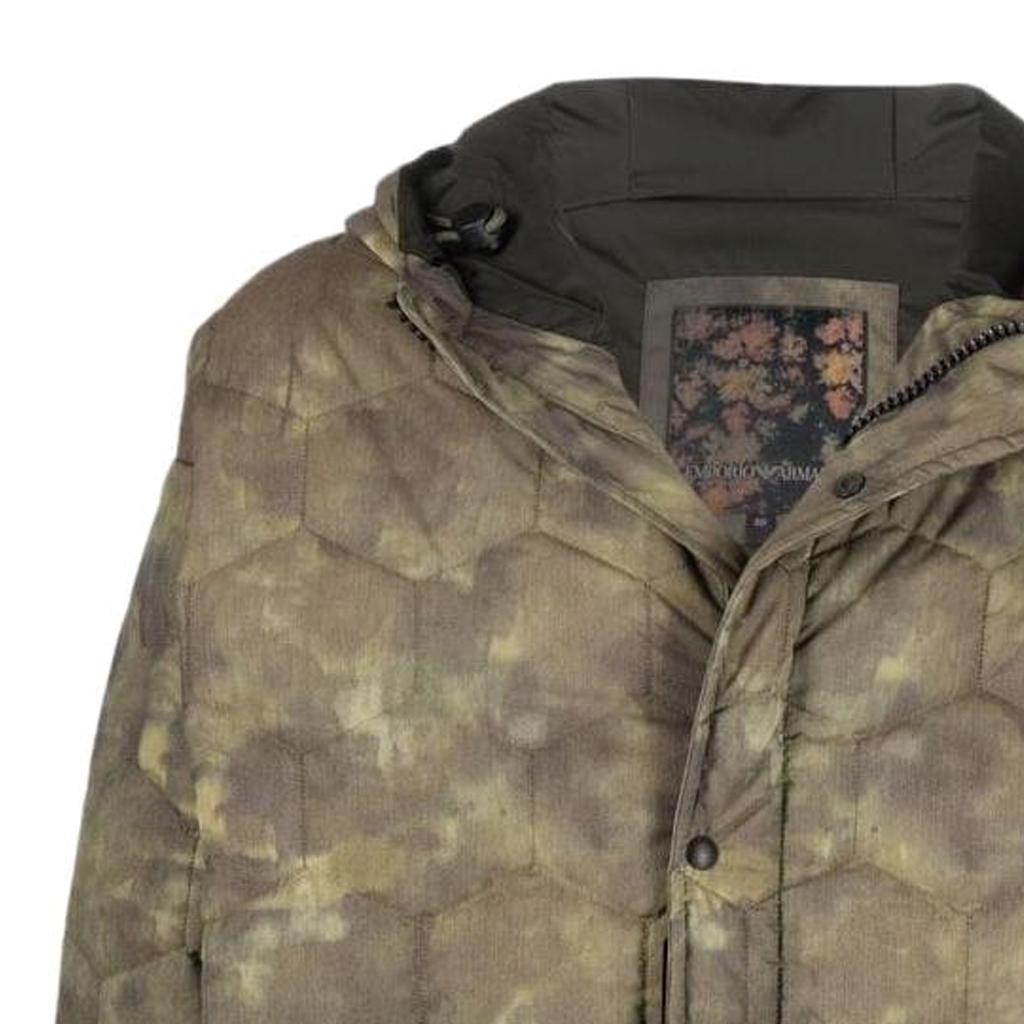 Sizing エンポリオアルマーニ パデッドフーデッドコート アーミーグリーン 6K1LA5-1N3HZ-F535