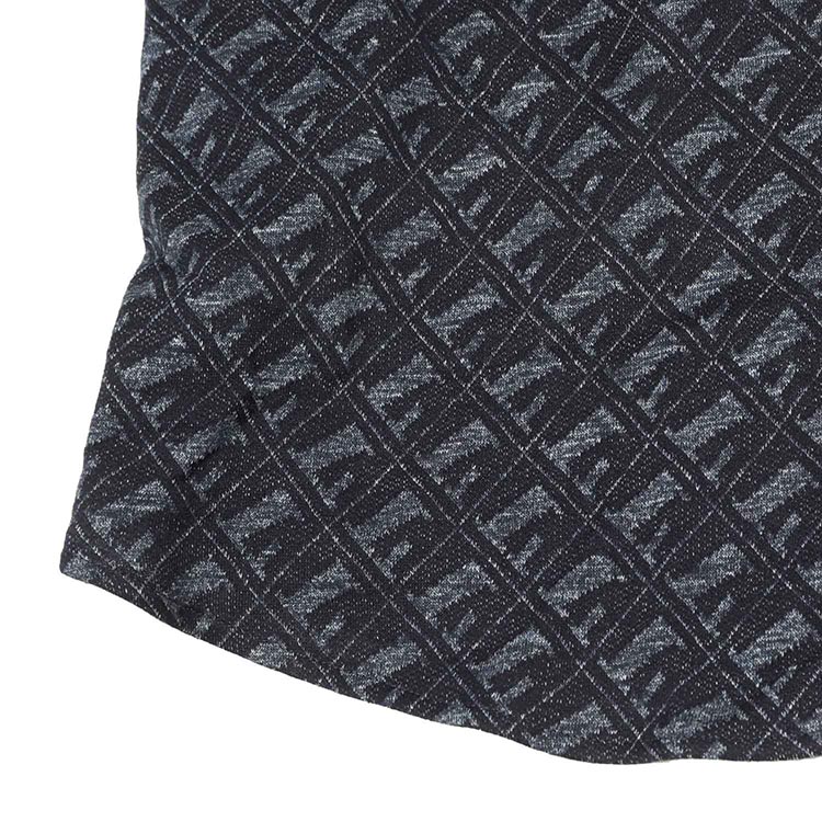 Shop EMPORIO ARMANI 經典海軍藍全版印花長袖休閒襯衫 I1SM9L-I11F2-042