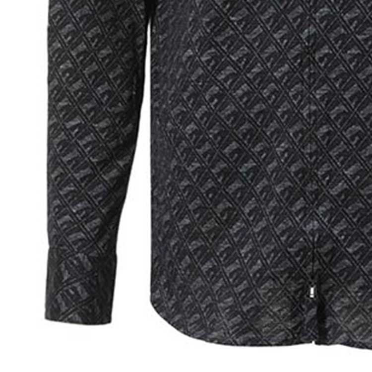 Sizing EMPORIO ARMANI 經典海軍藍全版印花長袖休閒襯衫 I1SM9L-I11F2-042