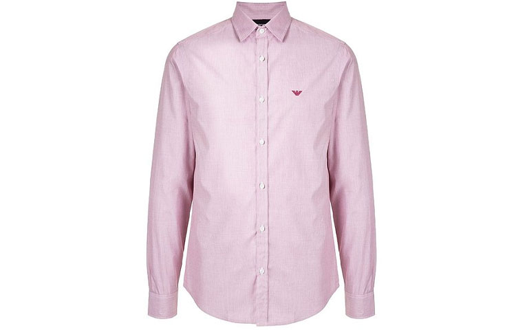Order Emporio Armani Kemeja Kasual Lengan Panjang Pink Logo Bordir. 8N1C75-1V04Z-0395
