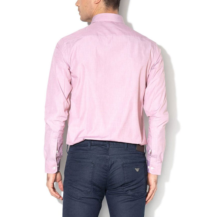 Shop Emporio Armani Kemeja Kasual Lengan Panjang Pink Logo Bordir. 8N1C75-1V04Z-0395