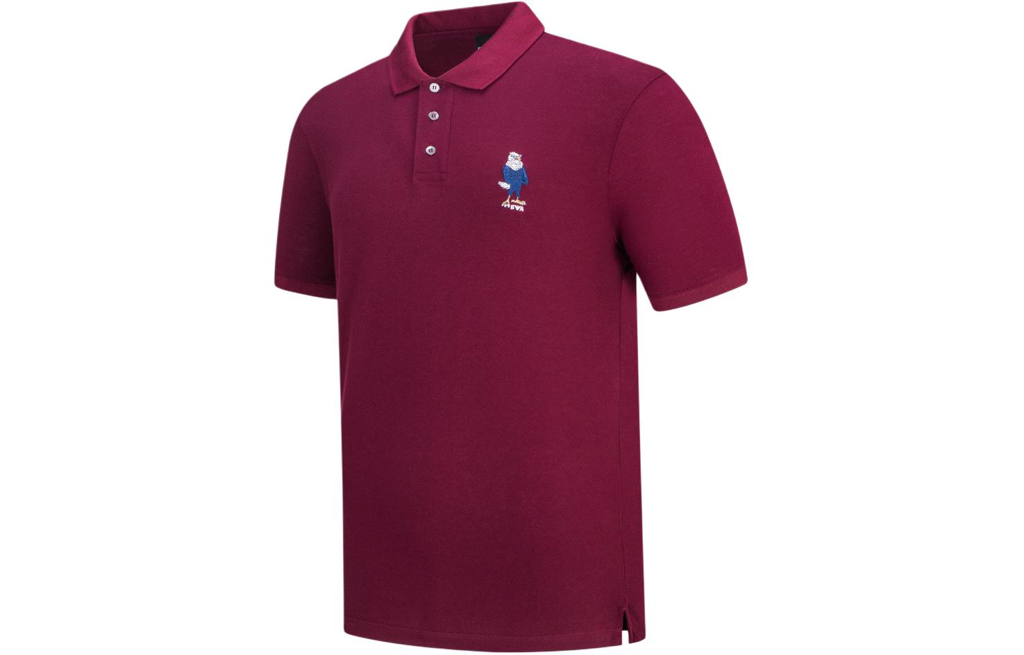 Shop エンポリオアルマーニ イーグルロゴ刺繍入りポロシャツ ワインレッド 6L1FD7-1JTKZ-0397