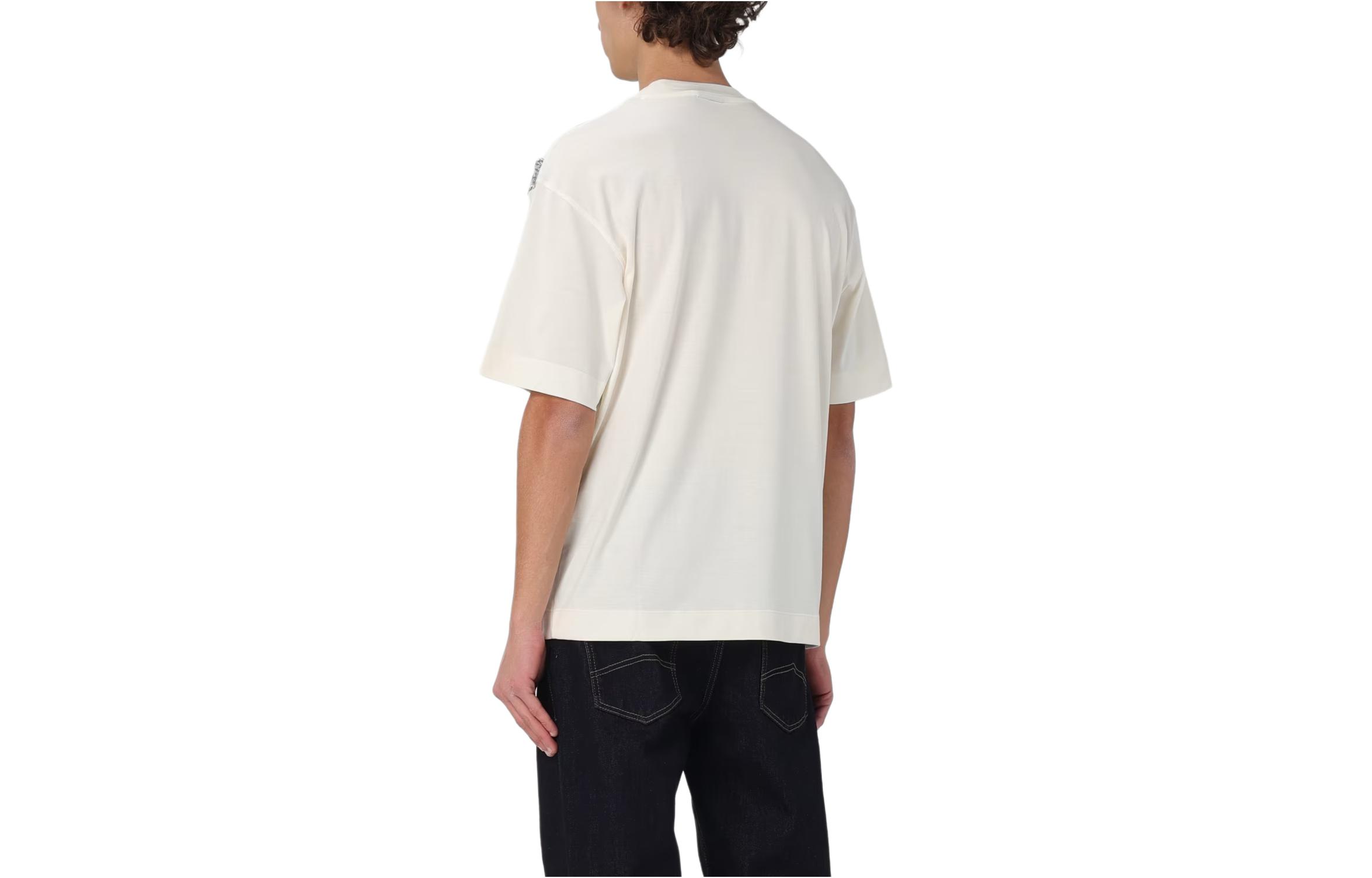 Lookbook Emporio Armani  Printed Round Neck Short Sleeve T-Shirt Off-White. 3D1TH2-1JOCZ-0128