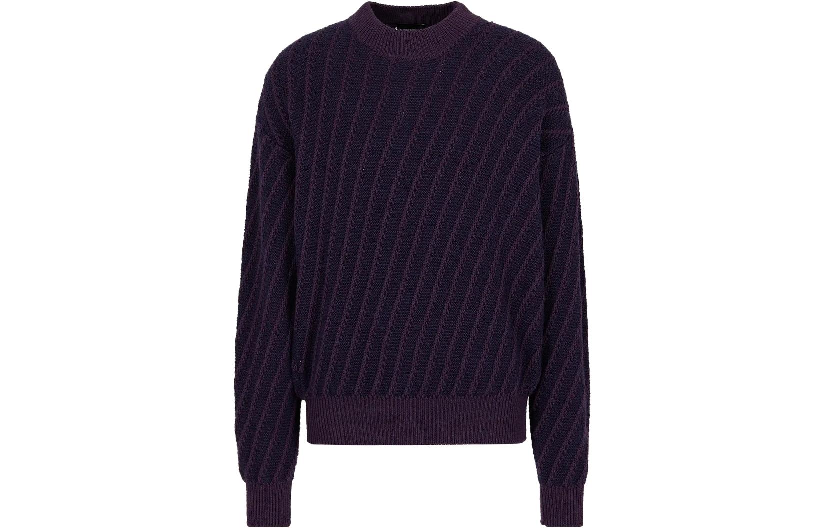 Emporio Armani  Purple Embossed Colorblock Crewneck Sweater. 6R1MV6-1M08Z-1F902