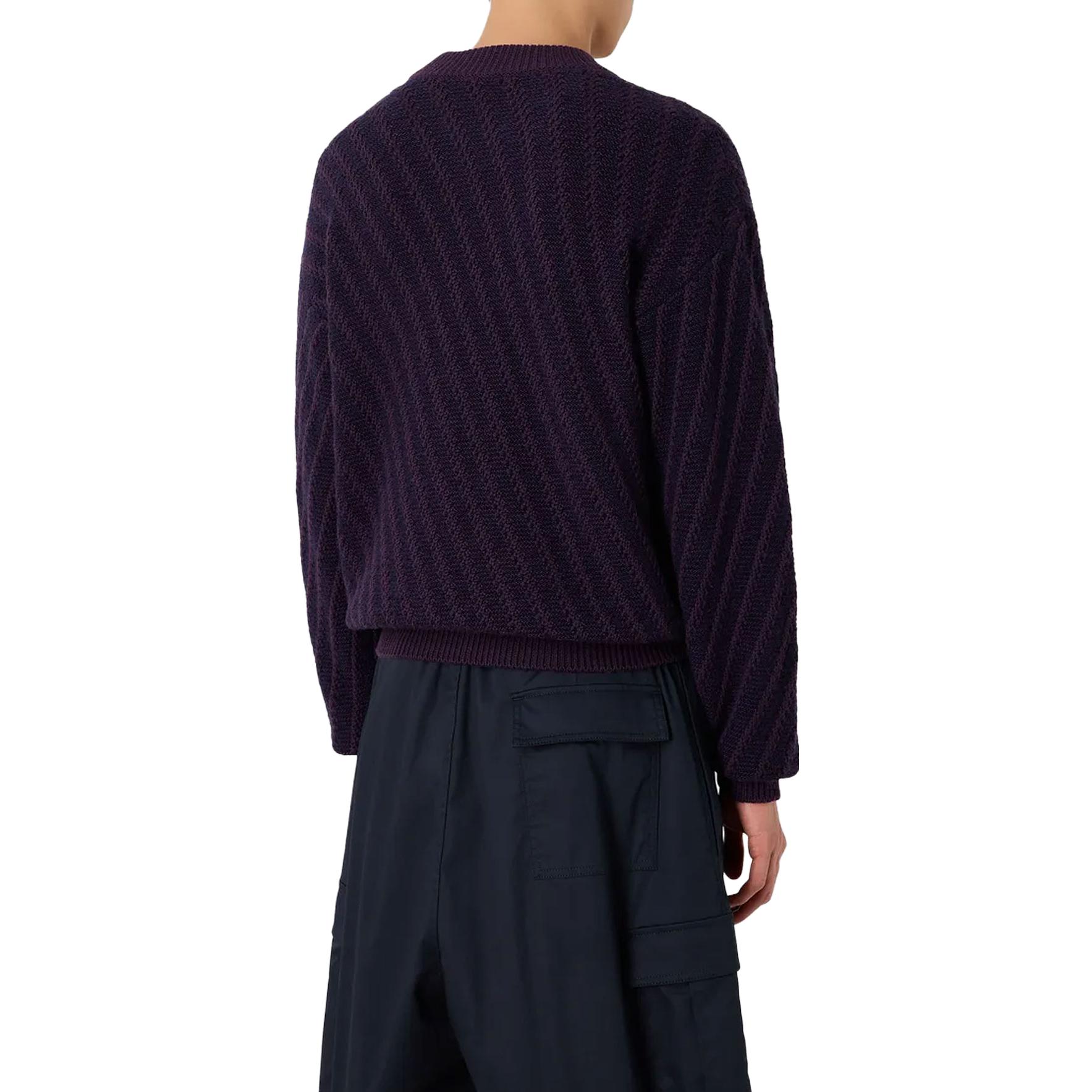 Emporio Armani  Purple Embossed Colorblock Crewneck Sweater. 6R1MV6-1M08Z-1F902 圖 3