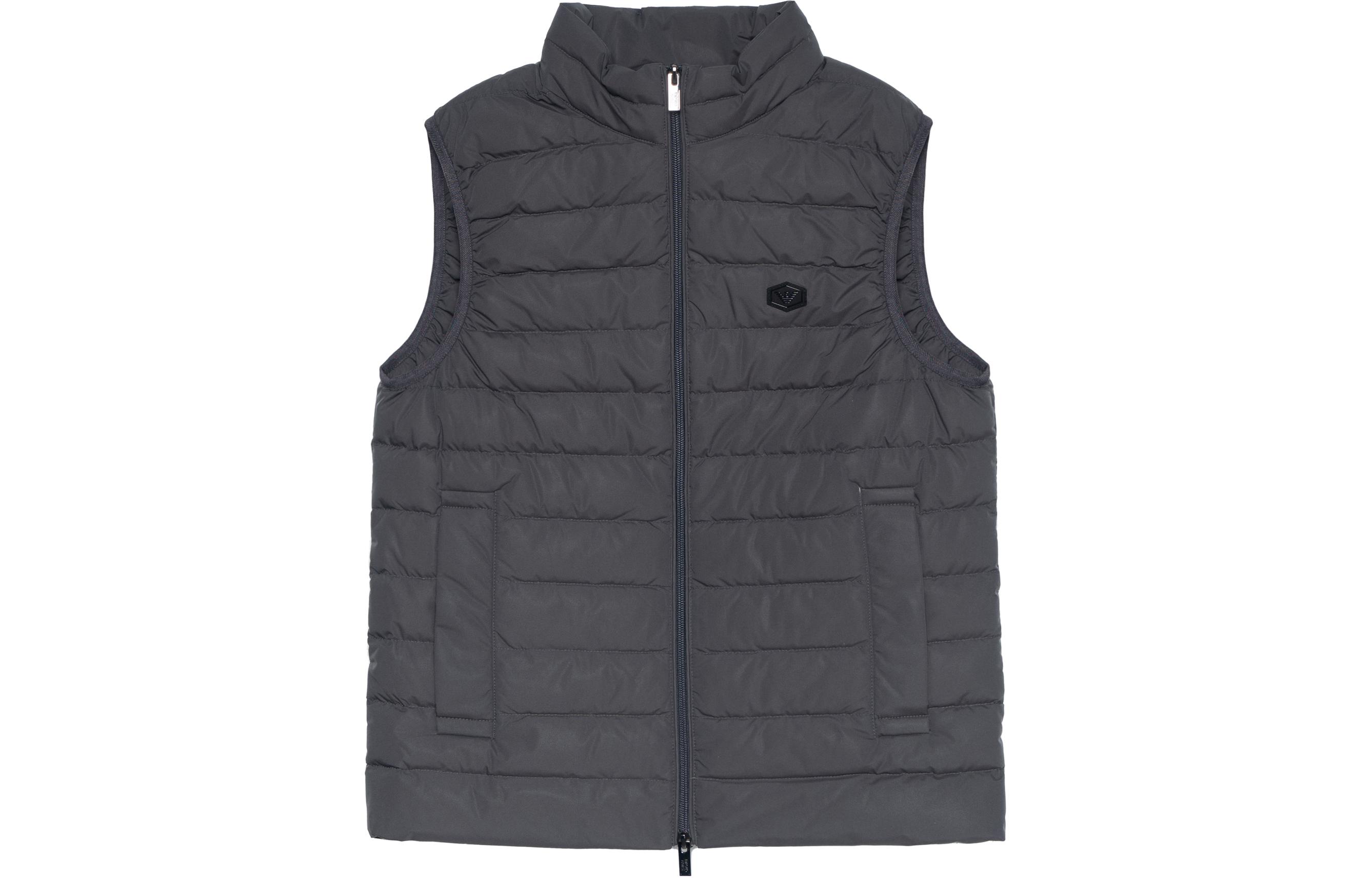 Emporio Armani  Quilted Down Vest in Solid Iron Gray Color. 8N1BQ1-1NLRZ-0633