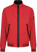Emporio Armani Red Logo Print Stand Collar Zip-Up Jacket. 3RPB11-PN27Z-1451 Emporio Armani Red Logo Print Stand Collar Zip-Up Jacket. 3RPB11-PN27Z-1451